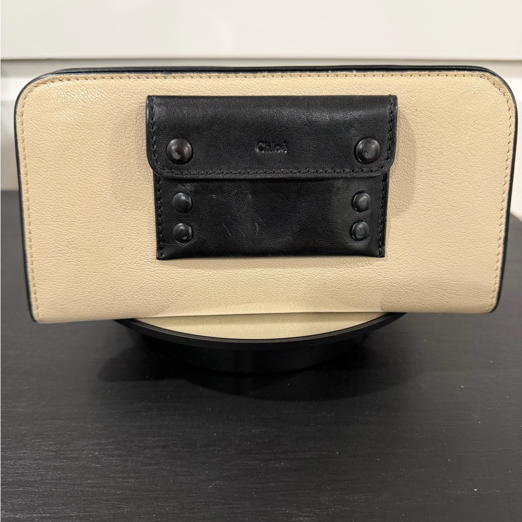 Chloe Black And Cream Leather Wallet